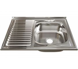 Мойка mixline 60х80х18 см, 0.8, правый выпуск 3 1/2, с сифоном 528181 