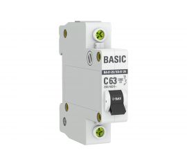 Автоматический выключатель EKF Basic ВА 47-29, 1P, 63А, C, 4,5кА, SQ mcb4729-1-63C 