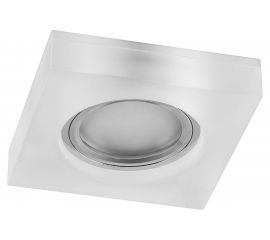 Встраиваемый потолочный светильник FERON с подсветкой 15LED 50W G5.3 белый матовый хром CD8180 29708 