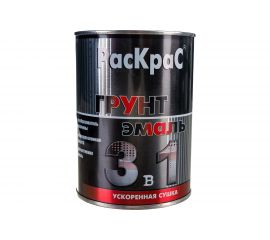 Грунт-эмаль РасКрас 3 в 1, серая, банка 0,9 кг 4690417021086 