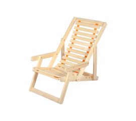 Деревянный шезлонг с подлокотниками Банные штучки 105х65х95 см 32016 