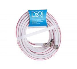 Коаксиальный кабель DORI SAT-50 на F-разъёмах 10 м + переходник на TV 40026 