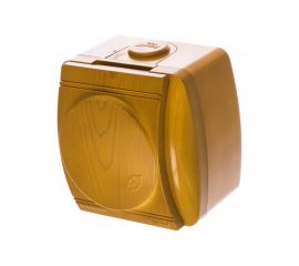 Розетка Lezard NATA с заземлением, с крышкой, керамика, ольха 710-0700-123 