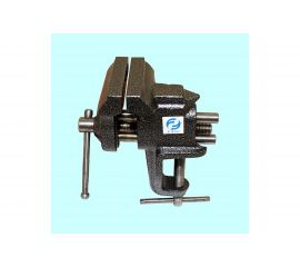 Слесарные тиски CNIC 75 мм неповоротные настольные с наковальней, крепление струбциной 66628 