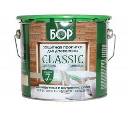Защитная пропитка для древесины Бор CLASSIC орех, банка 2,5 кг 4690417078875 