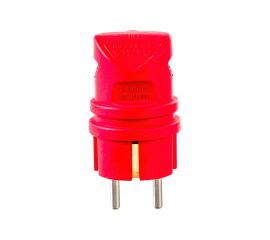 Угловая вилка AY-KA каучук с заземлением 16А IP44 красная 5511201 