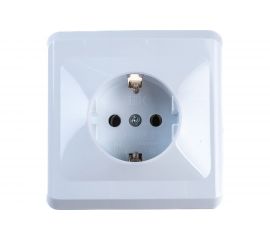 Одноместная розетка IEK РС10-3-ВБ с заземляющим контактом, без защитных шторок, 16А, ВЕГА, белый ERV11-K01-16-DM 