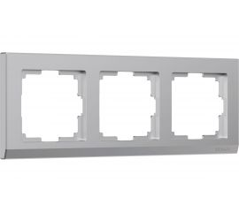Рамка на 3 поста WERKEL W0031806 Stark серебряный a050922 