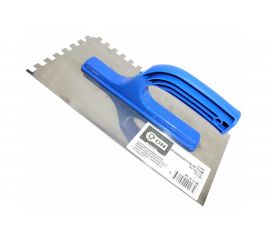 Гладилка ON нержавеющая сталь, 130x270мм, пластик ручка, зуб 10x10 мм 02-16-110 