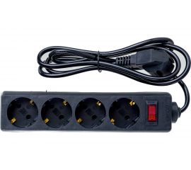 Удлинитель ExeGate EC-4-1.8B 4 евро с заземлением, 1.8м, выключатель с подсветкой, черный 279396 