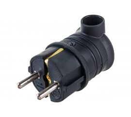 Угловая каучуковая вилка EKF, 230В 2P+PE 16A IP44 PRO RPS-017-16-230-44-r 