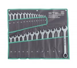 Набор комбинированных ключей 11841 мм 26 шт CrV, матовый хром STELS 15431 