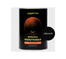 Молотковая краска CERTA 3 в 1 (по ржавчине; черный) KRGL0022 