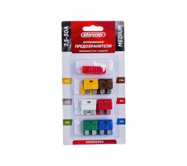 Флажковый предохранитель SKYWAY MEDIUM набор 12шт 7,5-30А с пинцетом блистер S09302004 