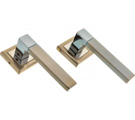 Дверная ручка RUCETTI RAP 16-S SN/CP, цвет-бел. никель/хром 9010467 