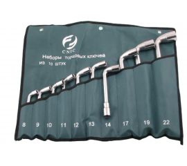 Набор ключей CNIC торцевых коленчатых 2-х сторонних из 10-ти шт. 8-22мм хром, в сумке 35153 