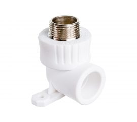 Угольник с креплением RTP PN25 комбинированный, наружная резьба D25х3/4 мм 15108 