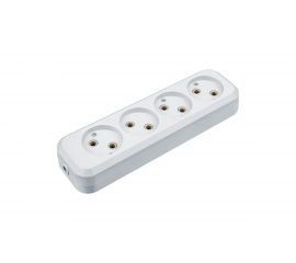 Колодка Navigator 61 587 NCA-BL01-04-X-WH, 4 гнезда, без заземления, АБС-пластик 61587 