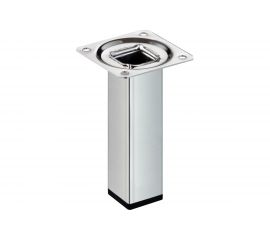 Ножка Tech-Krep 25х25х100 квадратная, нерегулируемая, никель - накладка 151295 