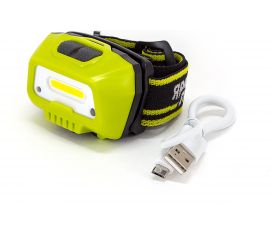 Налобный фонарь ЯРКИЙ ЛУЧ LH-300 ACCU Red COB 100/300лм+2режима красный диод, сенсор включения, Li-Ion 1200mA 4606400106364 