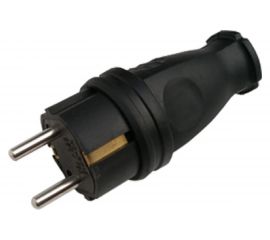 Прямая вилка с заземлением IN HOME каучук, 16А, IP44, черная, 9210 4690612010236 