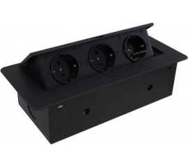 Горизонтальная выдвижная Розетка ROCKETSOCKET 3EU Черная OvalC AM-G3EU-12 