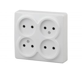 Розетка ЭРА Эксперт 11-2210-01 4х2P, 16АХ-250В, ОУ, белый Б0020706 