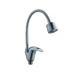 Смеситель для кухни LEDEME картридж диаметр 40 мм, с гибким изливом, с гайкой, силумин L4302-B 806698 