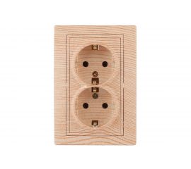 Розетка Intro 120511 2х2PE Schuko,16А, 250В, IP20, СУ, Plano, сосна Б0030073 