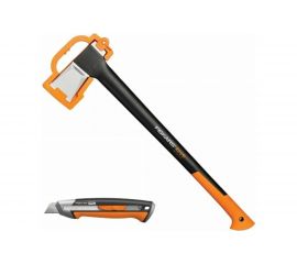 Набор Fiskars: топор Х25, строительный нож CarbonMax 1057915 
