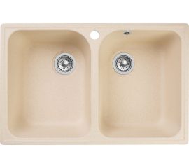 Мойка GRANFEST QUARZ 2 чаши, 740х480 мм, бежевый 15 бежевый 