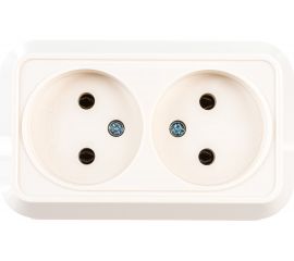 Двойная розетка без заземления, кремовая Makel 45217 