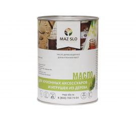 Масло для кухонных аксессуаров и игрушек из дерева MAZ-SLO бесцветное 1 л 8070302 