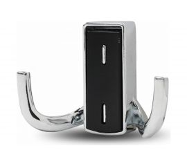 Мебельный крючок JET 397 двухрожковый, замак, хром/черный RZ397Z.002CP.BL99 