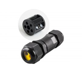 2-контактный водонепроницаемый соединитель-коннектор для проводов FERON LD521, черный 32244 