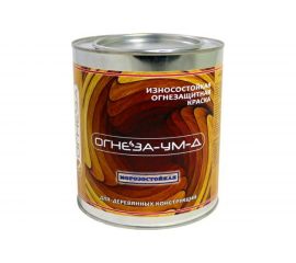 Огнезащитная вспучивающаяся краска для древесины ОГНЕЗА ОГНЕЗА-УМ-Д атмосферостойкая, ведро 3 кг, цвет серый 105053 