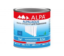 Эмаль ALPA АЛЬПАЛАК для радиаторов, белая, полуматовая 0,5л 1023043 