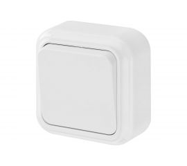 Выключатель Bylectrica 1-клавишная, открытая установка, 6А, серия ПРАЛЕСКА, белый, А16-131 