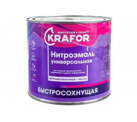 Эмаль KRAFOR НЦ-132 красная, 1.7 кг 26498 