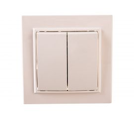 2-клавишный выключатель EKF СП Минск 10А бежевый SQERV10-023-20 