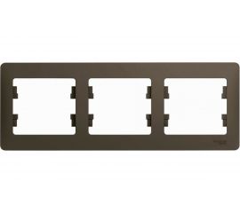3-местная горизонтальная Schneider Electric Рамка Glossa шоколад GSL000803 
