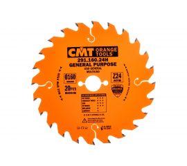 Диск пильный по дереву (160х20х1,6/2,6 мм; Z24) CMT 291.160.24H 