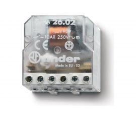 Импульсное реле Finder установка в монтажную коробку, 2НО контакта 10А, 230В AC, 260282300000 