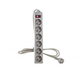 Сетевой фильтр ExeGate SP-6-1.8G 6 евро с заземлением, 1.8м, выключатель с подсветкой, серый 119388 