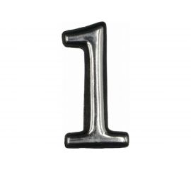 Цифра 1 Левша (50 мм; пластмасса клеящаяся; хром) У4-9101.Х 