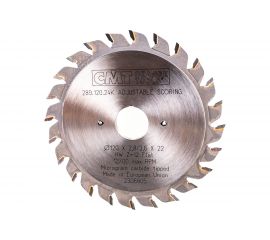Диск пильный подрезной регулируемый (120х22х2.8-3.6 мм; Z=12+12) CMT 289.120.24K 