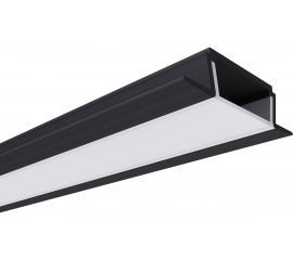 Встраиваемый алюминиевый профиль для ленты Apeyron черный, 2м, ширина ленты до 10мм, комплект 08-02-ЧБ 