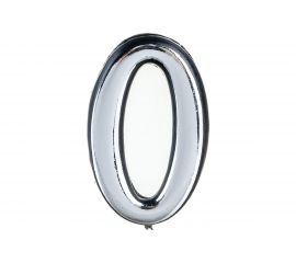 Цифра 0 Левша (50 мм; пластмасса клеящаяся; хром) У4-9100.Х 