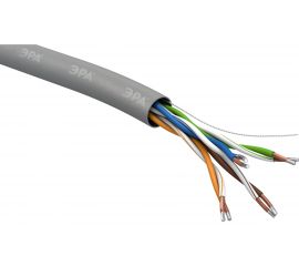 Кабель витая пара ЭРА U/UTP, 4x2x24AWG, Cat5e, CCA, PVC, 305м, SIMPLE, 2/36 Б0044434 