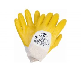 Трикотажные перчатки ARCTICUS, облегченное нитриловое 3/4 покрытие, желтые, р.8, 12 пар 4400-812 